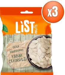 List Nuts Kavrulmuş Kabak Çekirdeği 3 x 90 g - Thumbnail