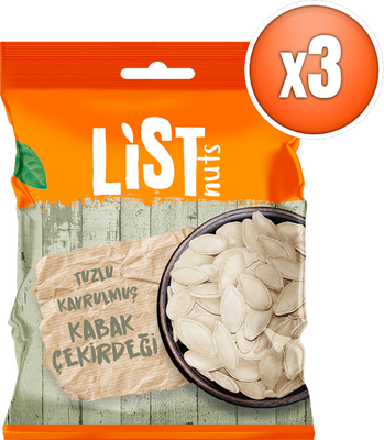 List Nuts Kavrulmuş Kabak Çekirdeği 3 x 90 g