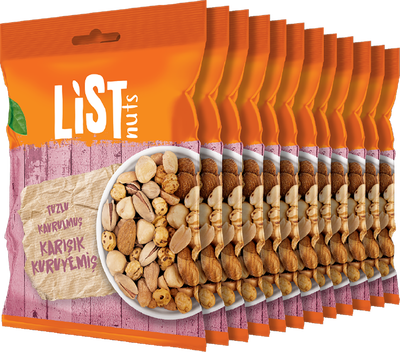 List Nuts Kavrulmuş Karışık Kuruyemiş 12 x 150 g