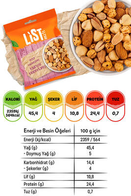 List Nuts Kavrulmuş Karışık Kuruyemiş 12 x 150 g