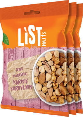 List Nuts Kavrulmuş Karışık Kuruyemiş 3 x 150 g